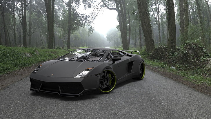 czarny supersamochód Lamborghini, samochód, Lamborghini, Tapety HD