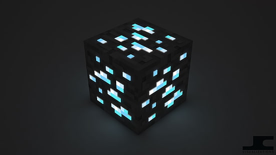 cubo negro, Minecraft, cubo, videojuegos, Fondo de pantalla HD HD wallpaper