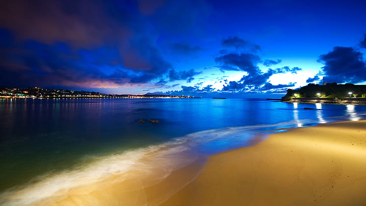 океански облаци пейзажи природа плаж 2560x1440 Природа Плажове HD Art, Облаци, океан, HD тапет