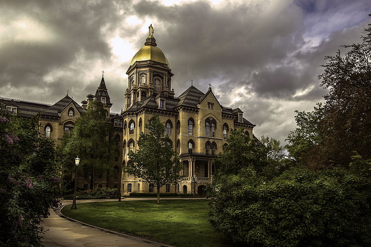 Park, the building, Indiana, The University Of Notre Dame, South Bend, University of Notre Dame, HD wallpaper