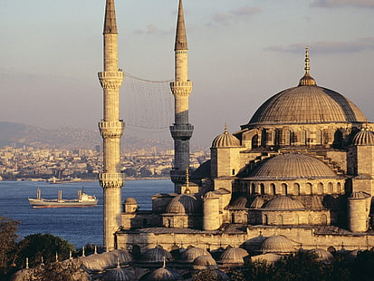 Турция, Истанбул, градски пейзаж, Света София, архитектура, HD тапет HD wallpaper