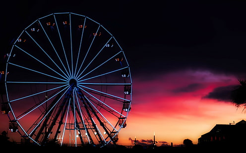 ferris wheel, night backgrounds, england, united kingdom, Download 3840x2400 Ferris wheel, HD wallpaper HD wallpaper