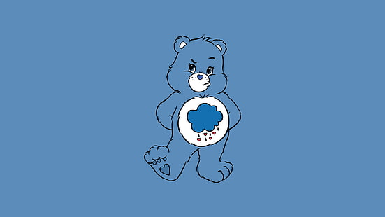 beruang peduli, minimalis, kartun, beruang pemarah, Wallpaper HD HD wallpaper