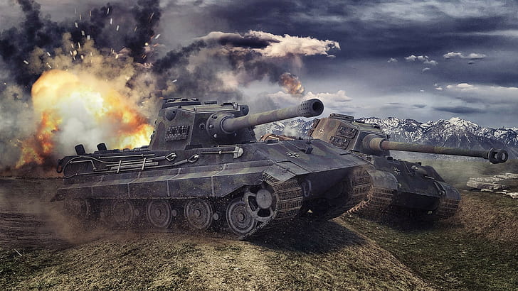 world of tanks wargaming video games tiger ii e 75, HD wallpaper