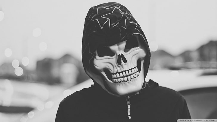 skull mask, minimalism, skull, HD wallpaper