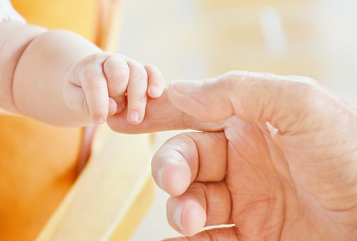 Baby hands, Touch, Father, 4K, Relation, HD wallpaper
