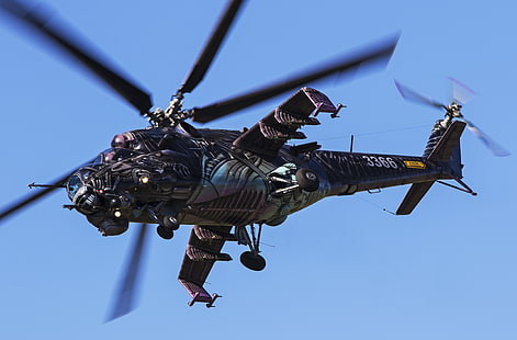 4К, боевой вертолет, штурмовой вертолет, Ми-24, HD обои HD wallpaper
