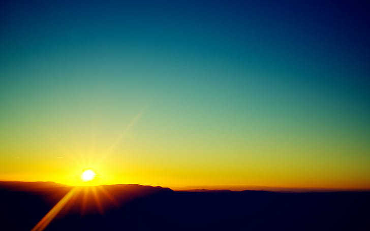 غروب الشمس ، السماء، خلفية HD
