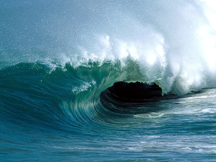 sea wave, water, sea, waves, HD wallpaper