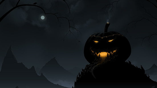 pumpkin, light, halloween, pumpkin lantern, lantern, night, celebration, HD wallpaper HD wallpaper