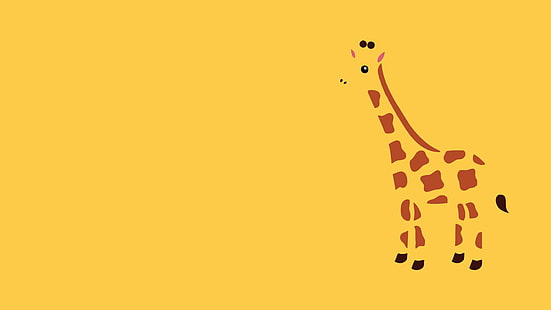 giraffe illustration, animal, Minimalism, giraffe, HD wallpaper HD wallpaper