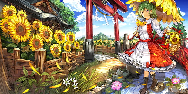 Anime, Touhou, Yuuka Kazami, HD wallpaper HD wallpaper