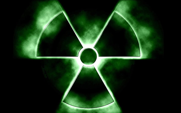 grünes radioaktives logo, gefahr, grün, HD-Hintergrundbild