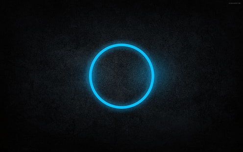 кольцо синего света, круг, минимализм, синий, цифровое искусство, HD обои HD wallpaper
