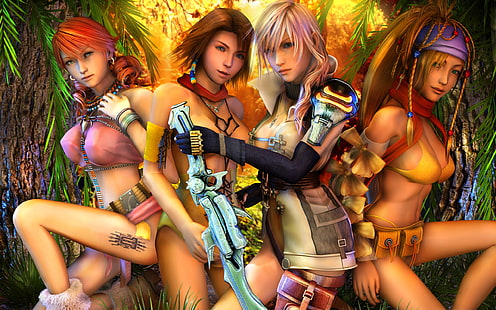Final Fantasy XIII, schöne Mädchen, weibliche Anime-Figuren, Final, Fantasy, Beautiful, Girls, HD-Hintergrundbild HD wallpaper