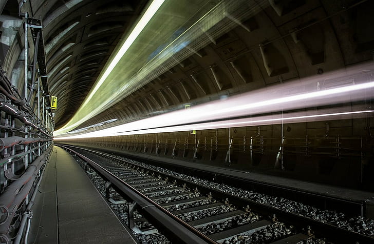 철도, 지하철, 터널, HD 배경 화면