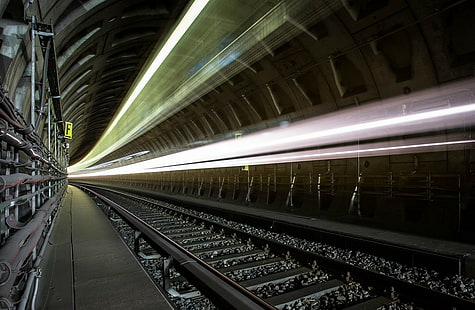 ferrocarril, metro, túnel, Fondo de pantalla HD HD wallpaper