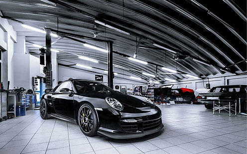 Garaż samochodowy Porsche 911 GT2, porsche, garaż, Tapety HD HD wallpaper