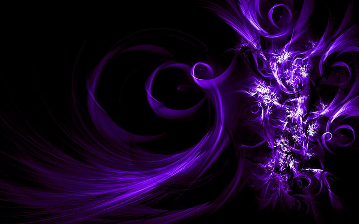 abstract, shapes, purple, digital art, HD wallpaper