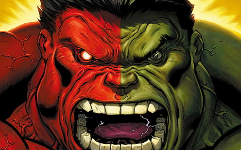 hulk, bandes dessinées merveille, art, agression, incroyable illustration hulk, hulk, bandes dessinées merveilleuse, agression, Fond d'écran HD HD wallpaper