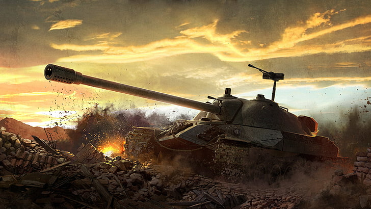tanque de batalla gris, World of tanks, WoT, Is-7, Fondo de pantalla HD