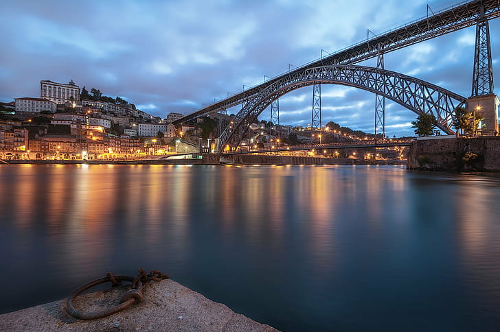 photo of city, Waking, photo, city  scape, cityscape, wide  angle, land, colours, creative  commons, remix, edit, distribute, photography, lenny, landscape, actions, toolkit, scenery, nice, fantastic, non  commercial, non-commercial, international, day, oporto, ponte, luiz, portugal, river douro, water, porto, night, river, architecture, bridge - Man Made Structure, famous Place, dusk, HD wallpaper