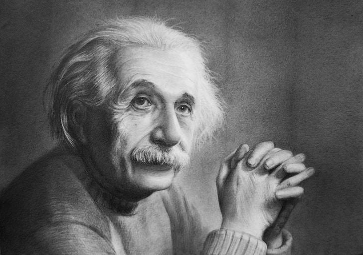 Albert Einstein, monocromático, idosos, cientistas, homens, HD papel de parede