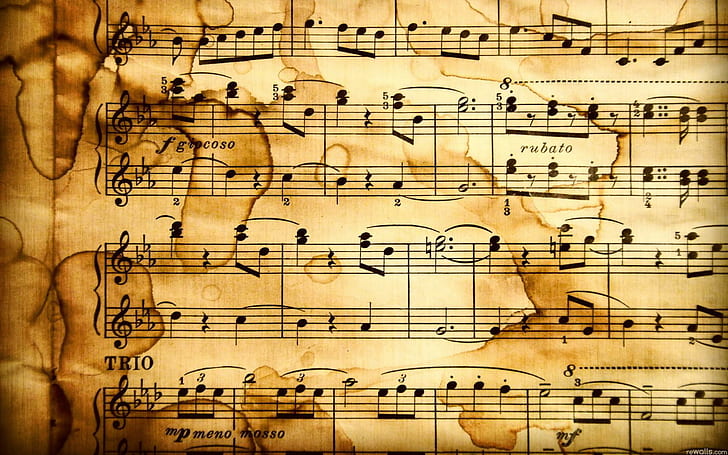 โน้ตดนตรีคลาสสิกกระดาษโน้ตดนตรี 3 มิติและนามธรรม, วอลล์เปเปอร์ HD