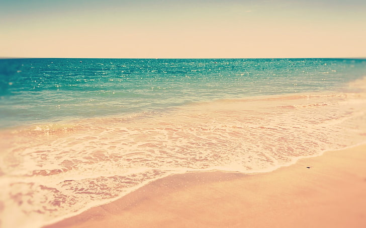 pantai laut, pantai, pasir, laut, busa laut, pantai, Wallpaper HD