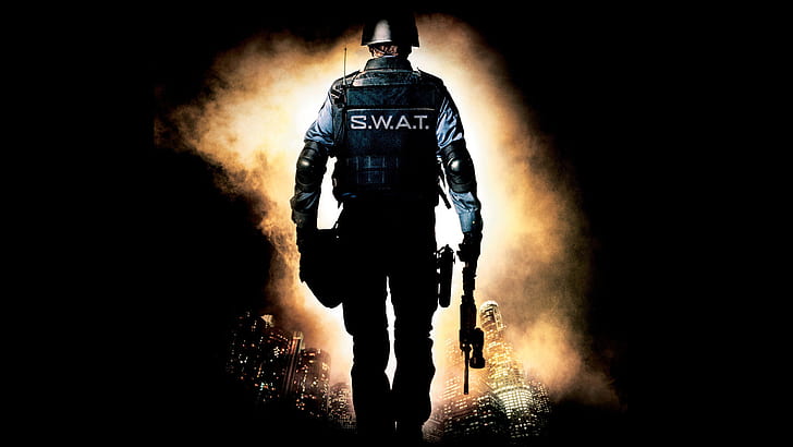 SWAT Police Back HD, s.w.a.t illustration, movies, back, police, swat, HD wallpaper