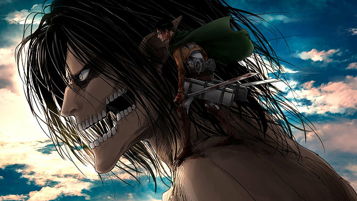Anime, Attack On Titan, Eren Yeager, Levi Ackerman, Wallpaper HD