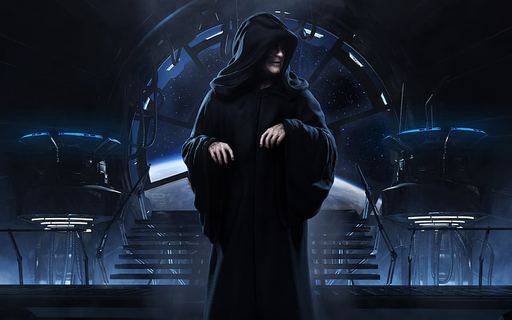 Person im schwarzen Mantel, Star Wars, Kaiser Palpatine, Sith, Filme, HD-Hintergrundbild
