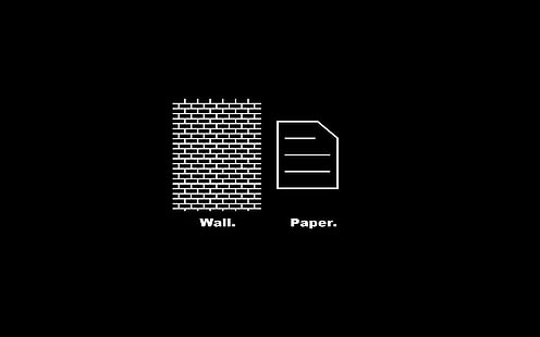 black and white text illustration, black background, simple, humor, minimalism, HD wallpaper HD wallpaper