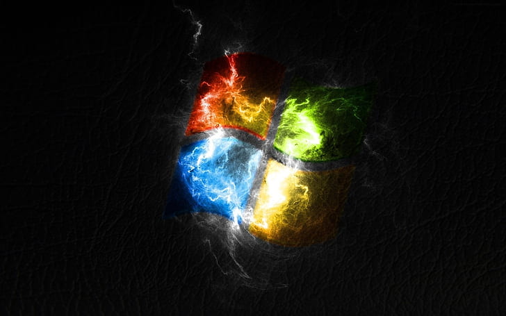 Logo Windows créatif, art, fumée, arrière-plan, Logo Windows, Fond d'écran HD