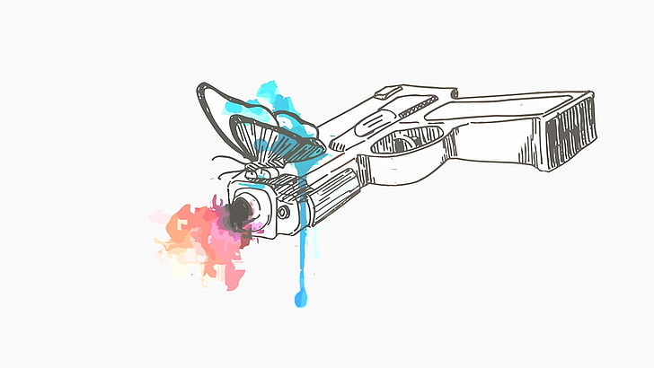 белый полуавтоматический пистолет и рисунок бабочки, Life Is Strange, HD обои