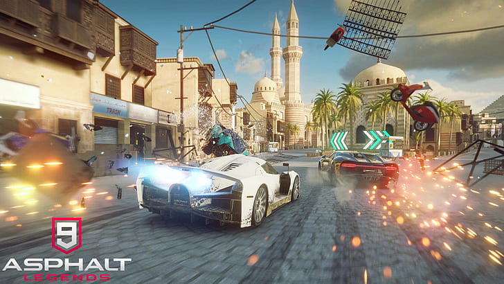비디오 게임, 아스팔트 9 : 범례, 경주, 스포츠카, 흰색 차, HD 배경 화면
