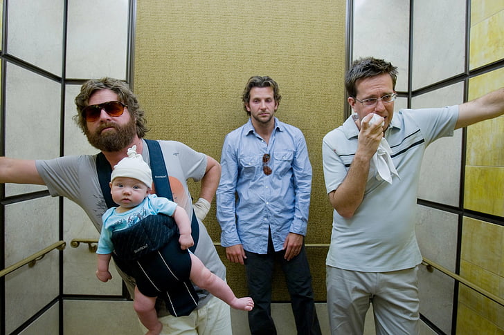 ภาพยนตร์เรื่อง The Hangover, Bradley Cooper, Ed Helms, Zach Galifianakis, วอลล์เปเปอร์ HD