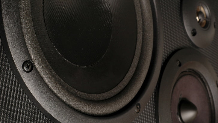 black subwoofer speaker, sound, speakers, HD wallpaper