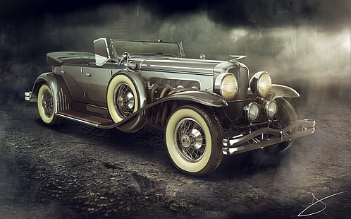 Charco, coche, 1929 Duesenberg Modelo J Dual Cowl Phaeton, Fondo de pantalla HD HD wallpaper