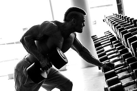 schwarze Hantel mit festem Gewicht, Muskel, Fitnessstudio, Bodybuilding, Bodybuilder, HD-Hintergrundbild HD wallpaper