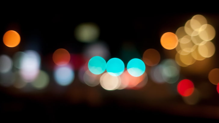 Schärfentiefe, Bokeh, Lichter, Nacht, HD-Hintergrundbild