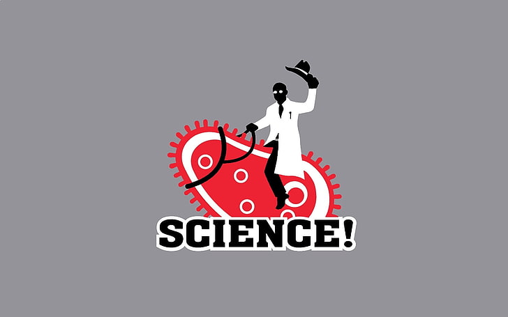 Science logo digital wallpaper, science, drawing, humor, HD wallpaper