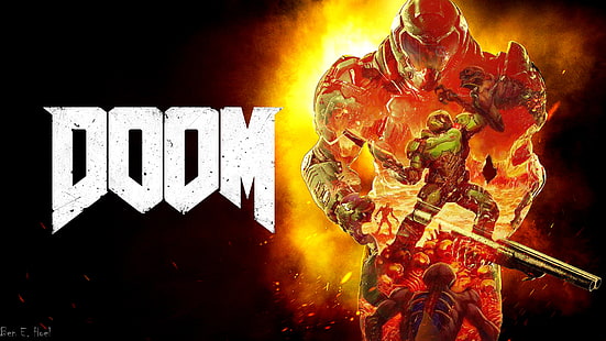 Doom, Doom (2016), Doomguy, HD обои HD wallpaper
