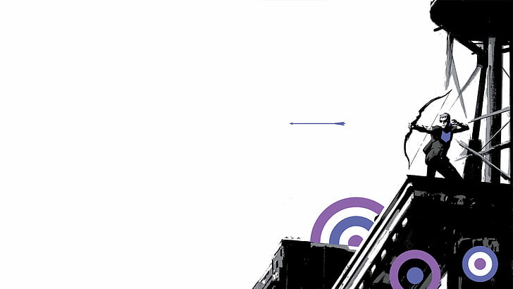 Hawkeye White Bow Arrow HD, dibujos animados / cómic, blanco, arco, flecha, ojo de halcón, Fondo de pantalla HD