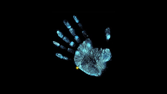 жест рукой, амолед, инопланетяне, бахрома (сериал), голубой, HD обои HD wallpaper