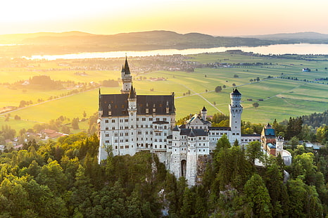 montagne, castello, Germania, montagna, Neuschwanstein, Baviera, Castello di Neuschwanstein, Sfondo HD HD wallpaper