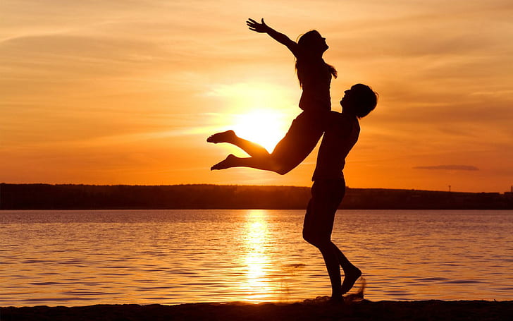 Romantisches Paar am Strand HD Fotos, romantisch, Liebe, Strand, HD-Hintergrundbild