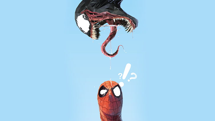 Spider-Man gegen Venom Minimal Artwork 4K 8K, Artwork, Minimal, Spider-Man, Venom, HD-Hintergrundbild