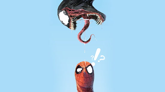 Spider-Man срещу Venom Minimal Artwork 4K 8K, Artwork, Minimal, spider-man, Venom, HD тапет HD wallpaper