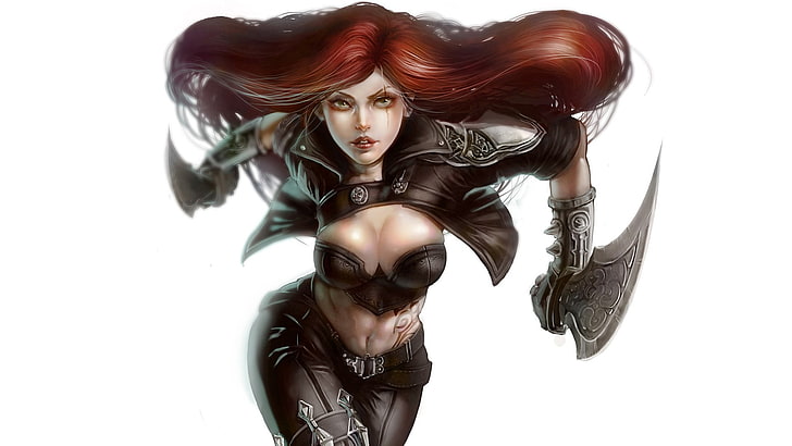 animasyonlu kadın karakter, Efsaneler Ligi, video oyunları, Sinister Blade Katarina, HD masaüstü duvar kağıdı